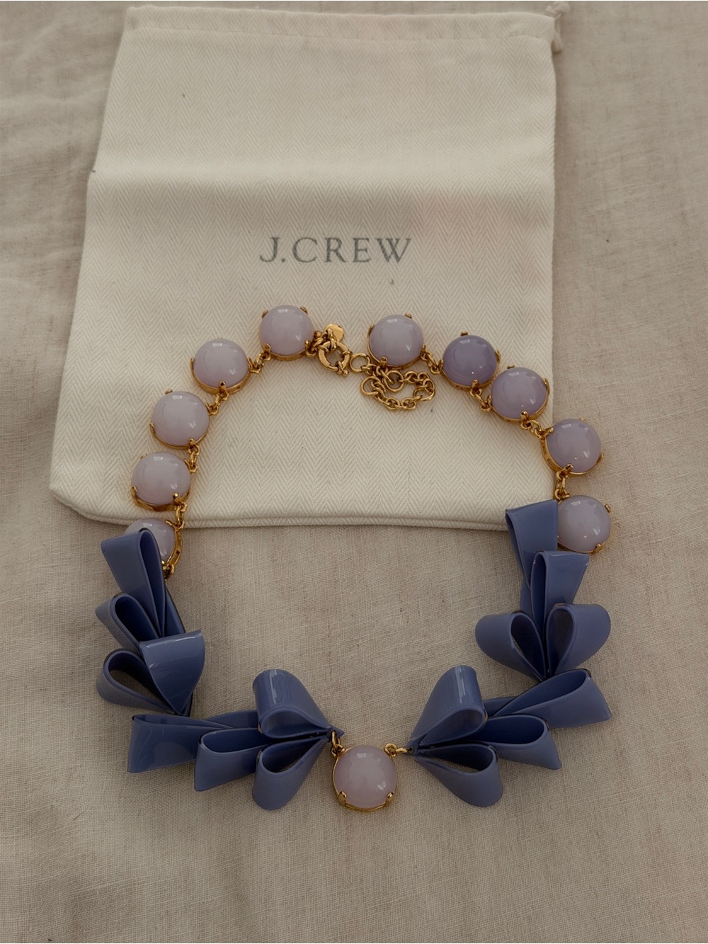 J. Crew Lilac and Lavender Floral Bib Necklace